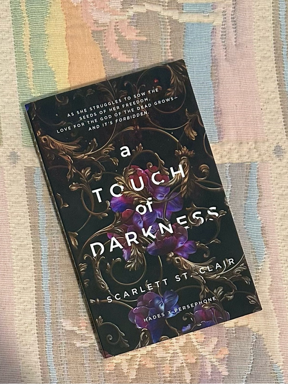 A Touch of Darkness by Scarlett St. Clair — Black & Purple Cover